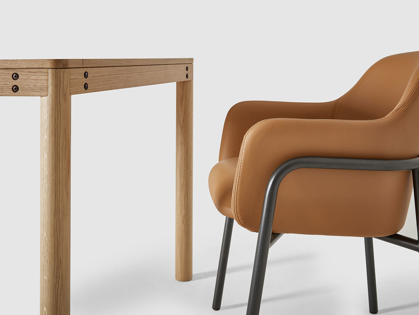 Very Good And Proper Dowel Table Oak Mt Club Chair