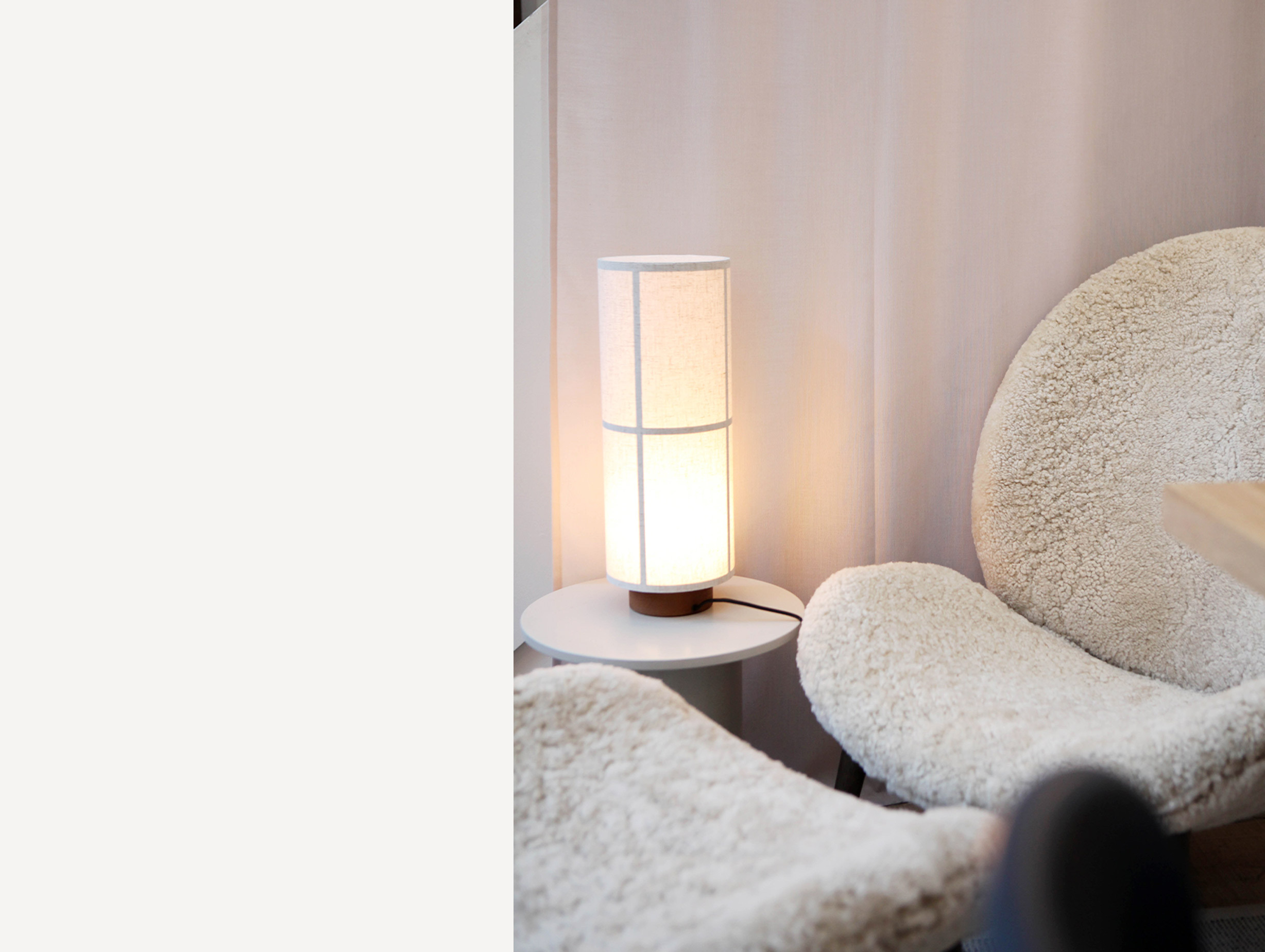 Vipp lodge lounge chair sheepskin walnut legs lifestyle