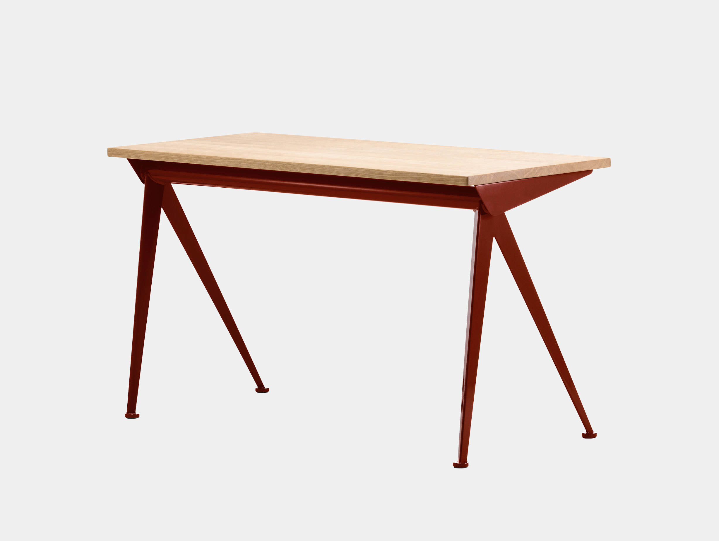 Vitra Compas Direction Desk Oak Japanese Red Jean Prouve