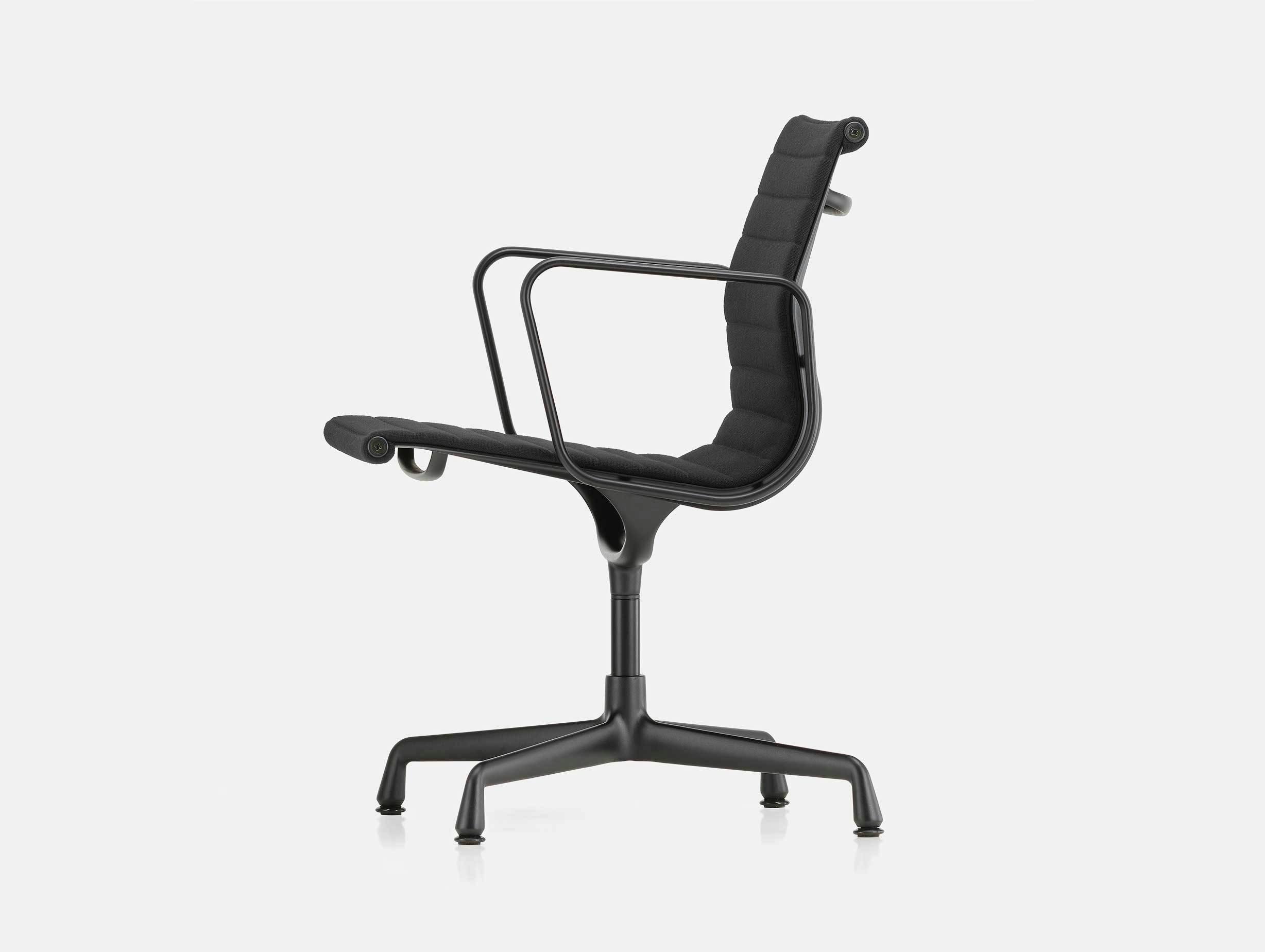Vitra EA 108 Eames Aluminium Group Chair Nero Blk Side
