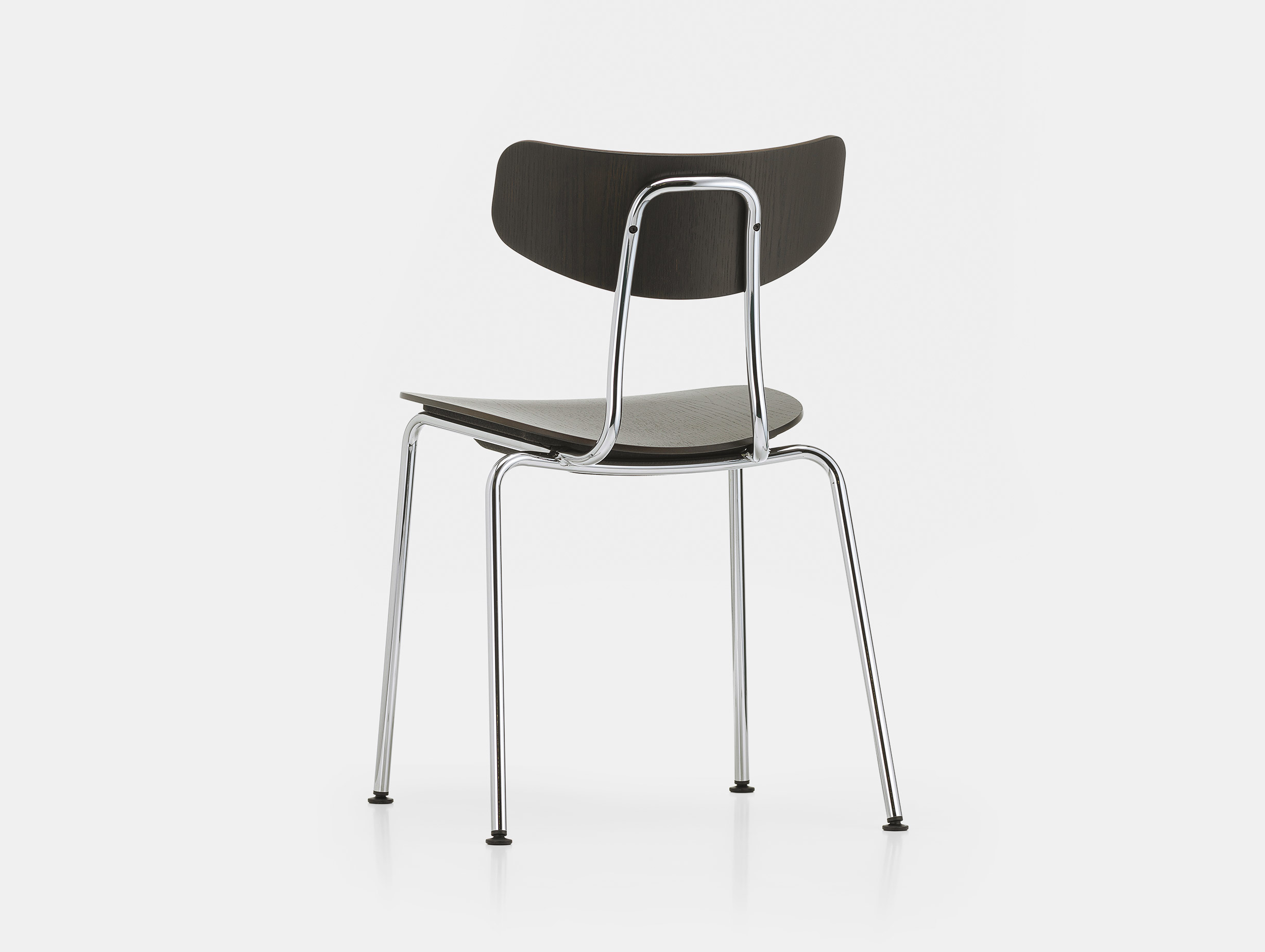 Vitra moca chair dark oak chrome back