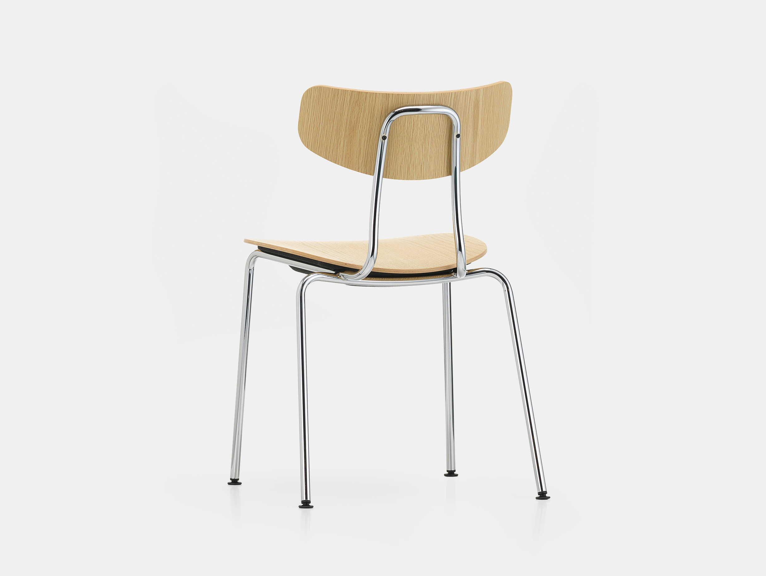 Vitra moca chair oak chrome back