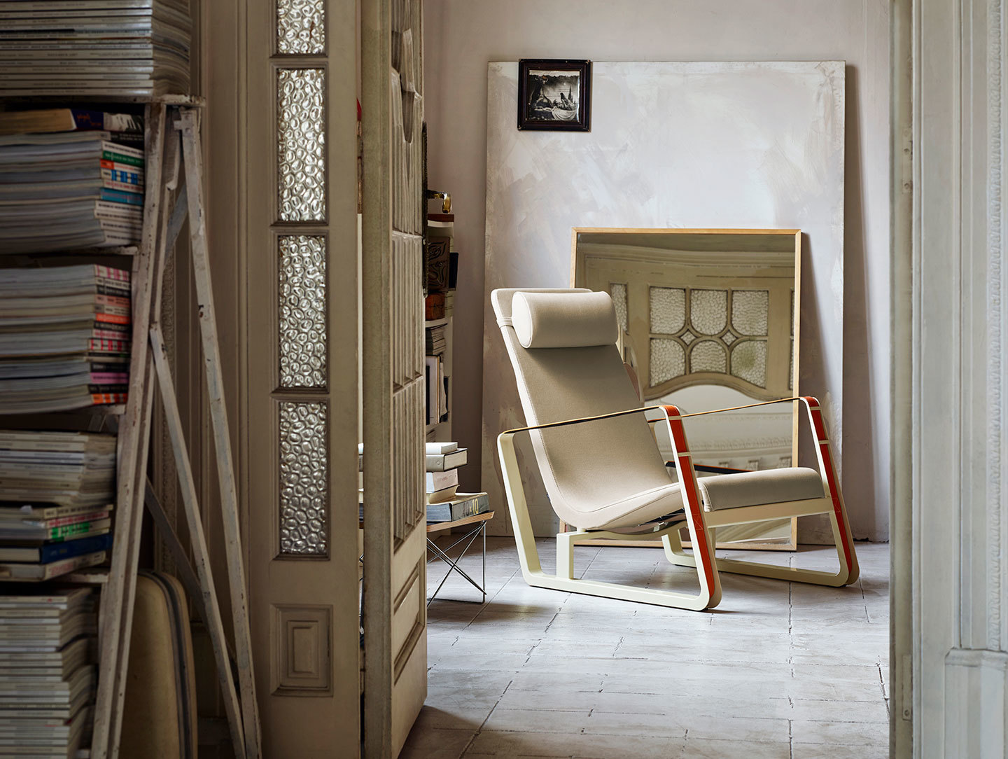 Vitra Cite Armchair Ecru Frame Jean Prouve