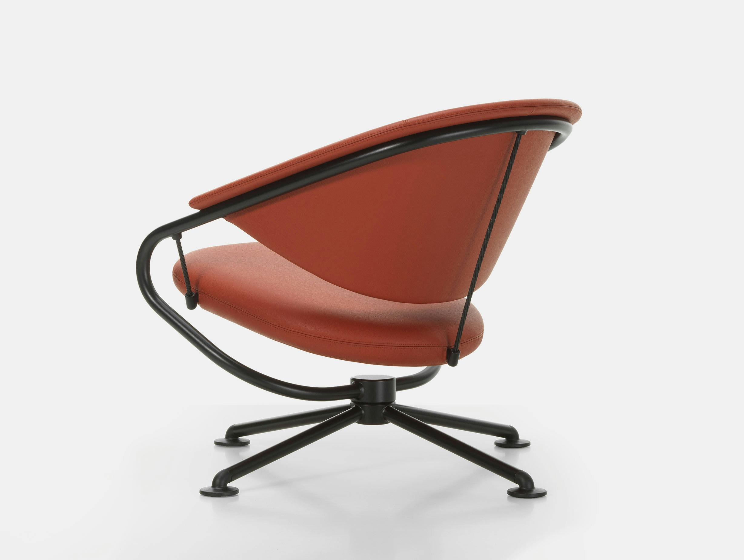 Vitra citizen lowback chair brown leather 1