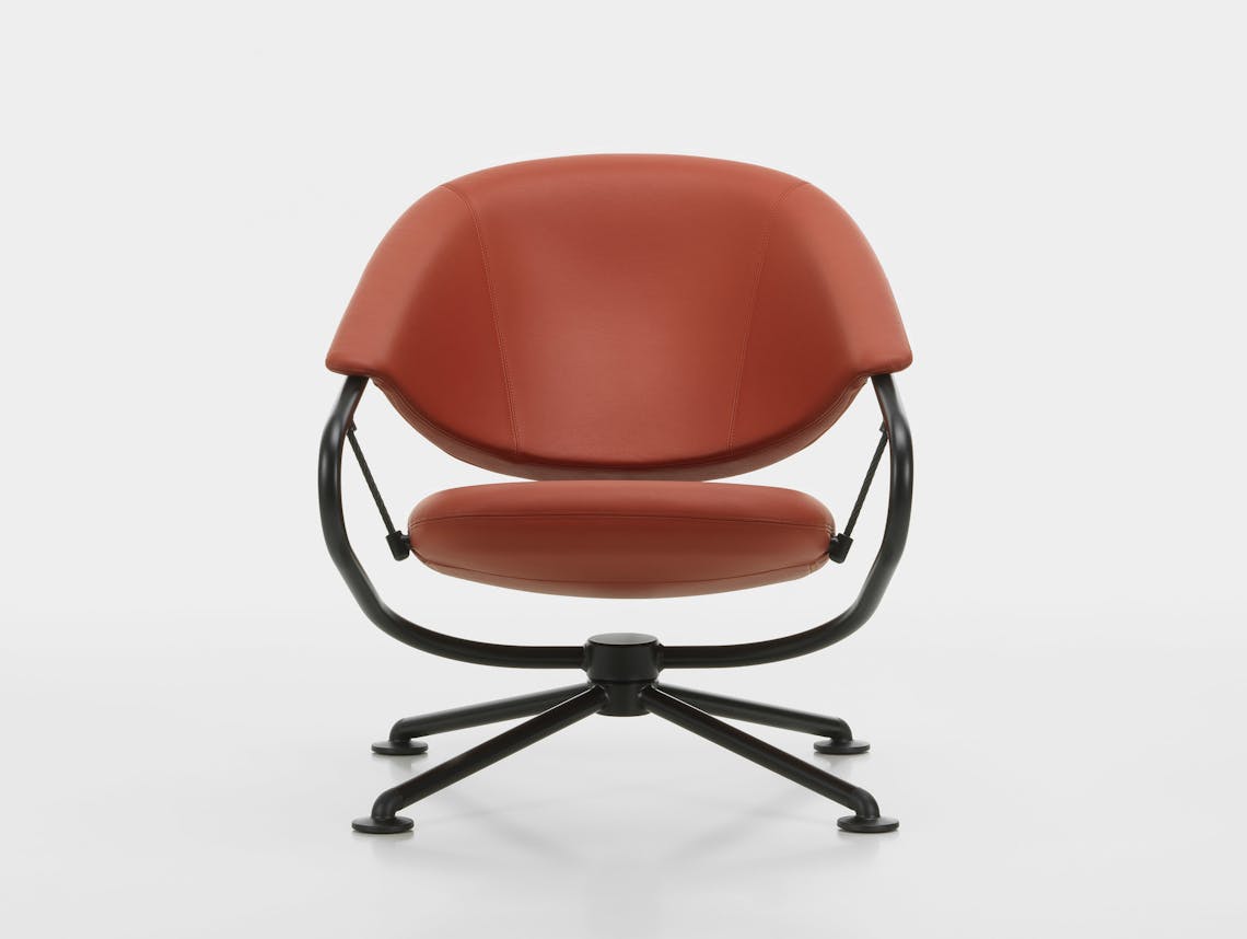 Vitra citizen lowback chair brown leather 2