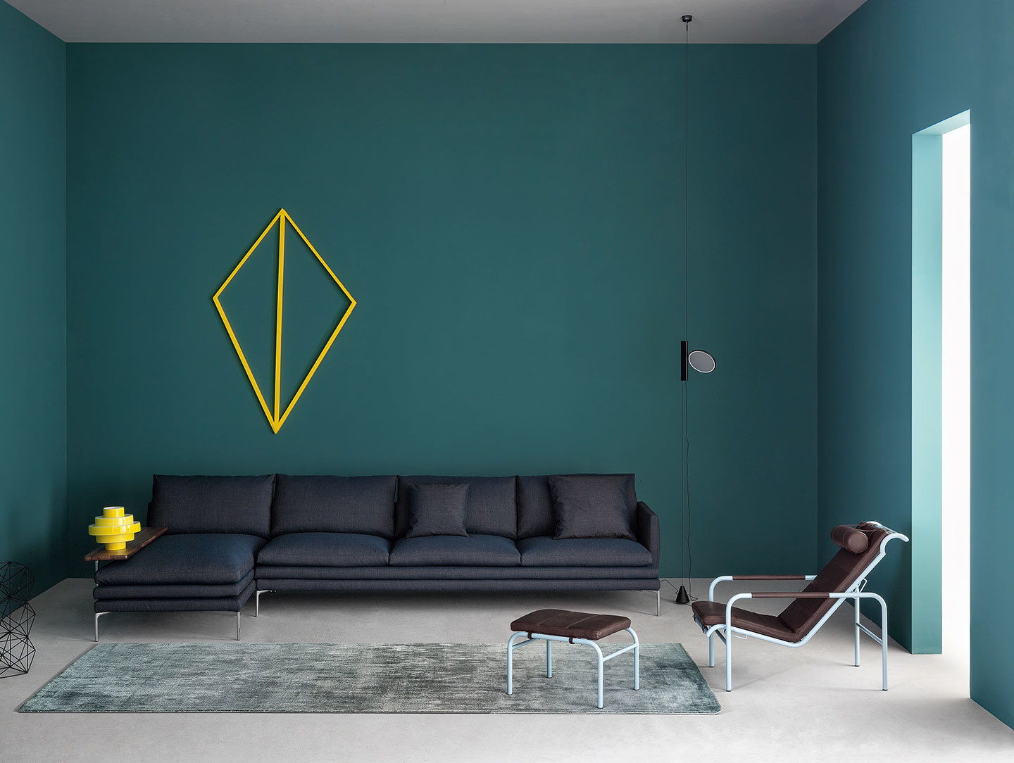 Zanotta William Three Seater Sofa With Chaise Dk Damian Williamson