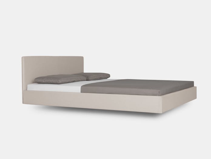 Zeitraum Simple Soft Bed Grey With Headboard Formstelle